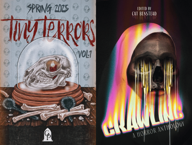 Covers of Tiny Terrors and Crawling