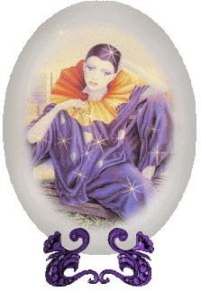 A sad clown trapped in a snow globe.